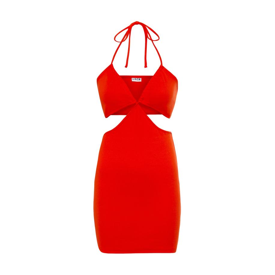 Lascana LSCN by LASCANA Jurk oranjerood -