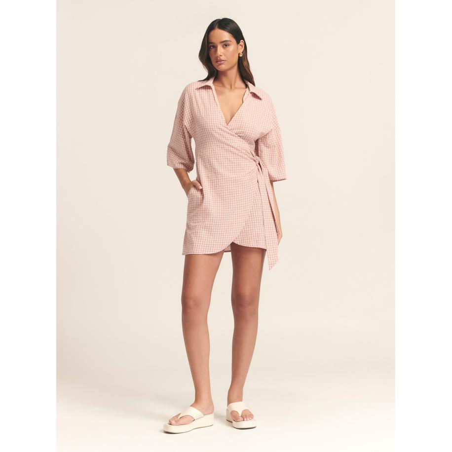 St MRLO Jurk BALANDRA zalm roze / wit Oranje