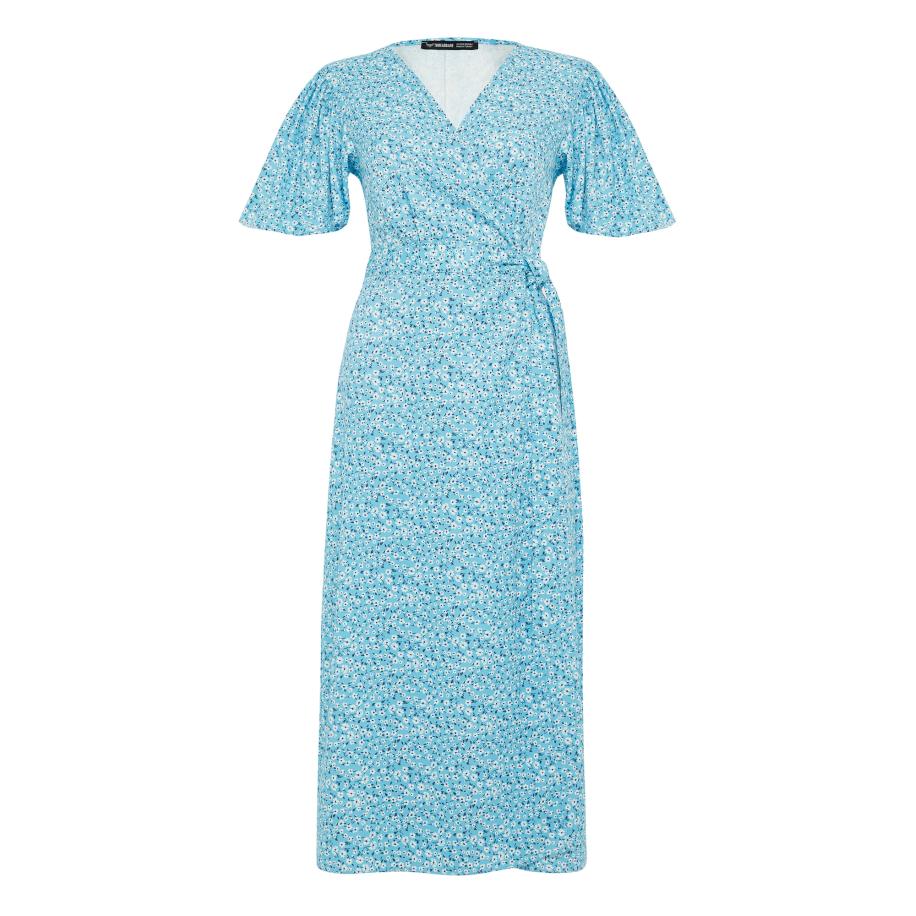 Threadbare Threadbare Zomerjurk Koko lichtblauw / donkerblauw / wit -