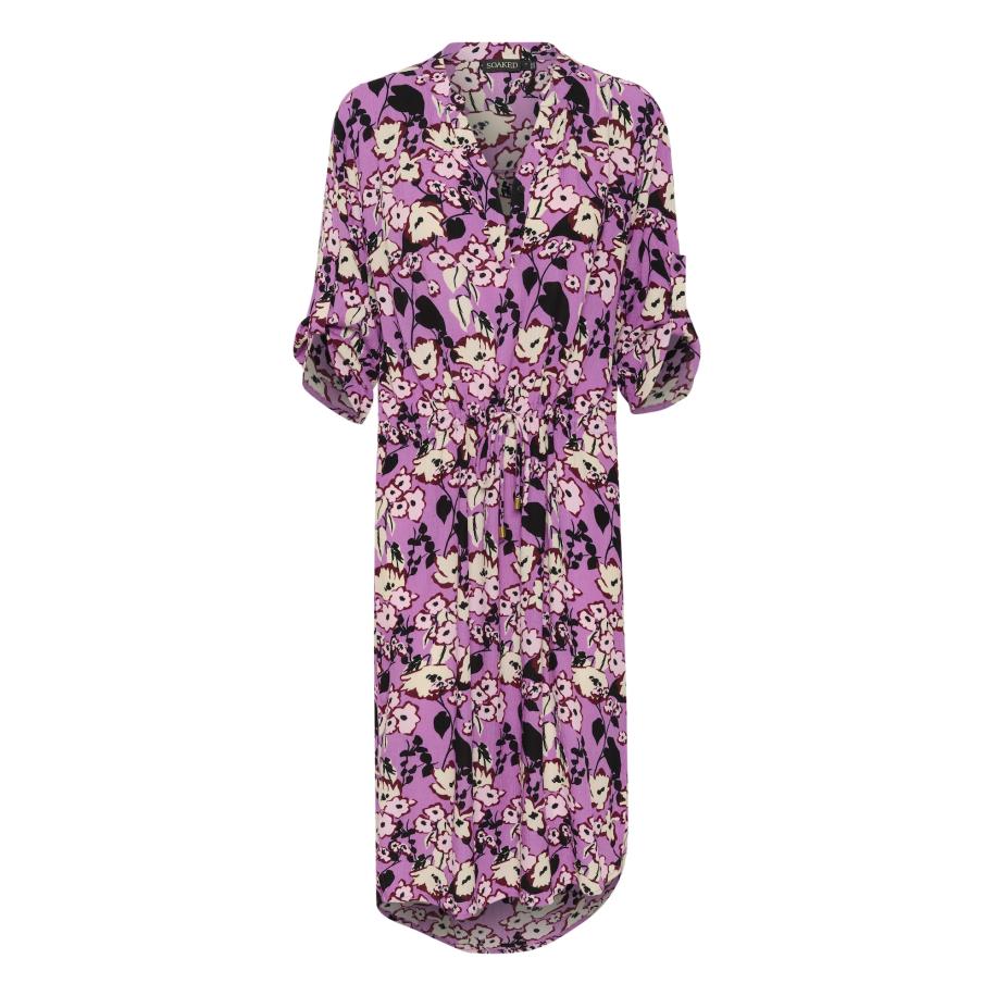 Soaked in Luxury SOAKED IN LUXURY Jurk Zaya beige / lichtlila / donkerrood / zwart -