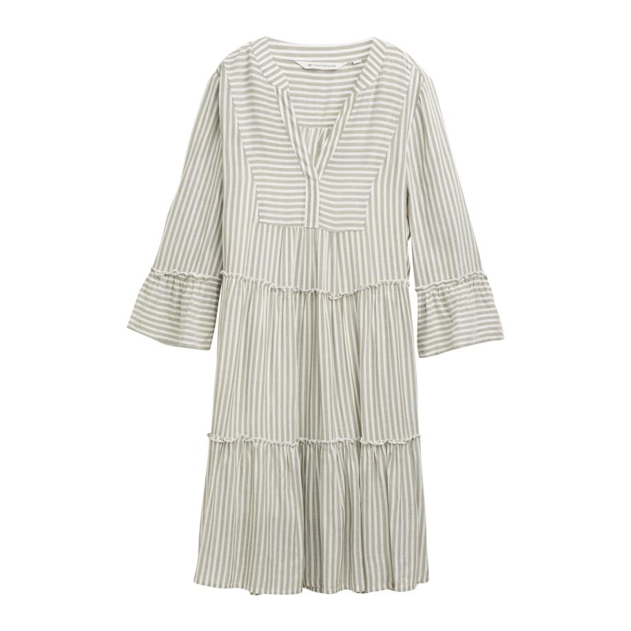 Tom Tailor TOM TAILOR Jurk kaki / wit -