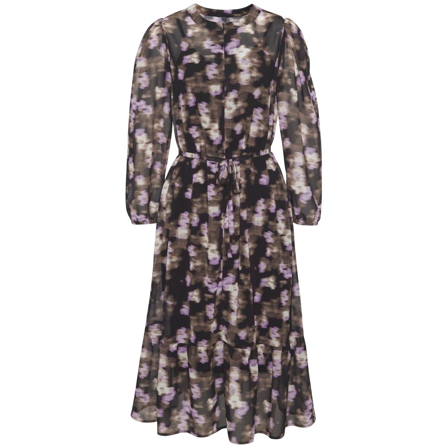 Lascana LASCANA Jurk ecru / lichtbruin / lila / zwart -