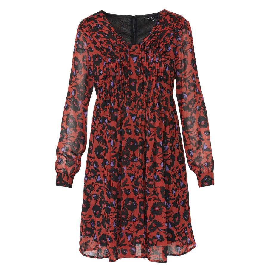 KOROSHI KOROSHI Jurk blauw / rood / zwart -