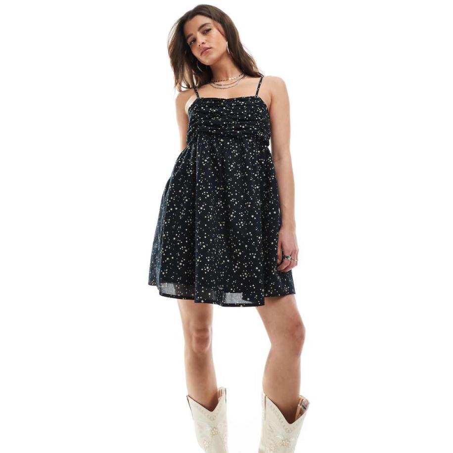 Stradivairus STR Swingjurk met camibandjes in print-Veelkleurig Multicolor