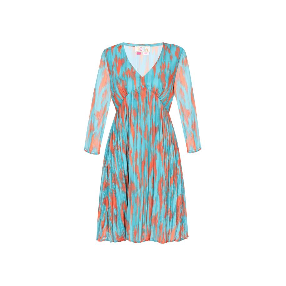 IZIA IZIA Jurk aqua / oranje -