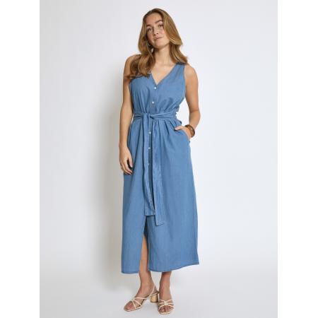 Peppercorn Peppercorn Blousejurk Allison blauw denim