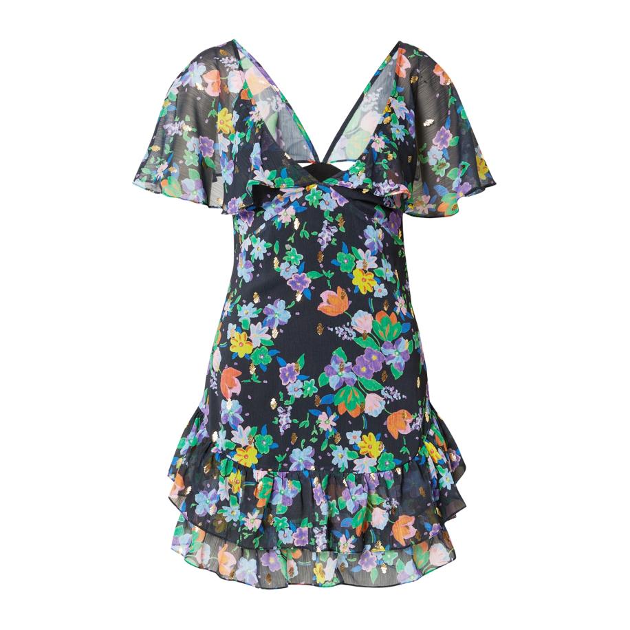 Nasty Gal Nasty Gal Zomerjurk navy / lichtblauw / grasgroen / oranje -