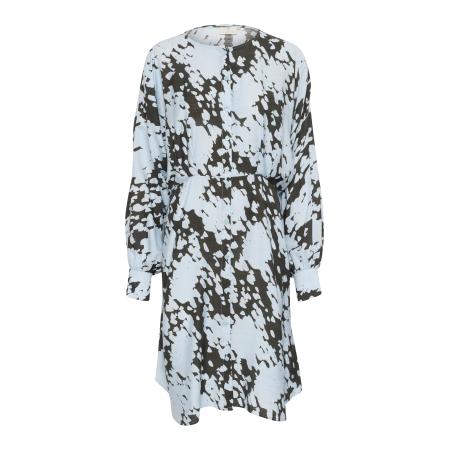 Kaffe Kaffe Blousejurk Louise lichtblauw / zwart