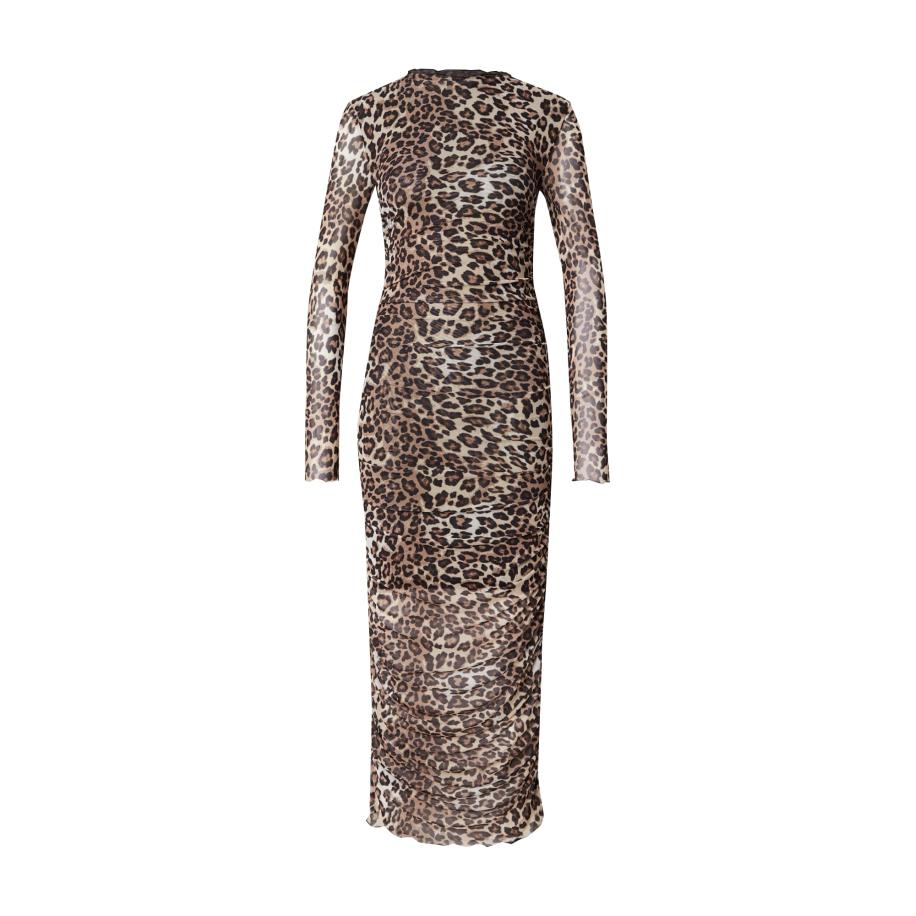 Modström modström Jurk Gwen lichtbeige / bruin / brokaat / zwart -
