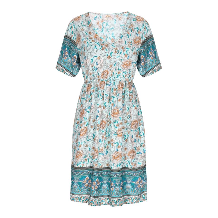 Usha usha FESTIVAL Jurk Festival aqua / pasteloranje / zwart -