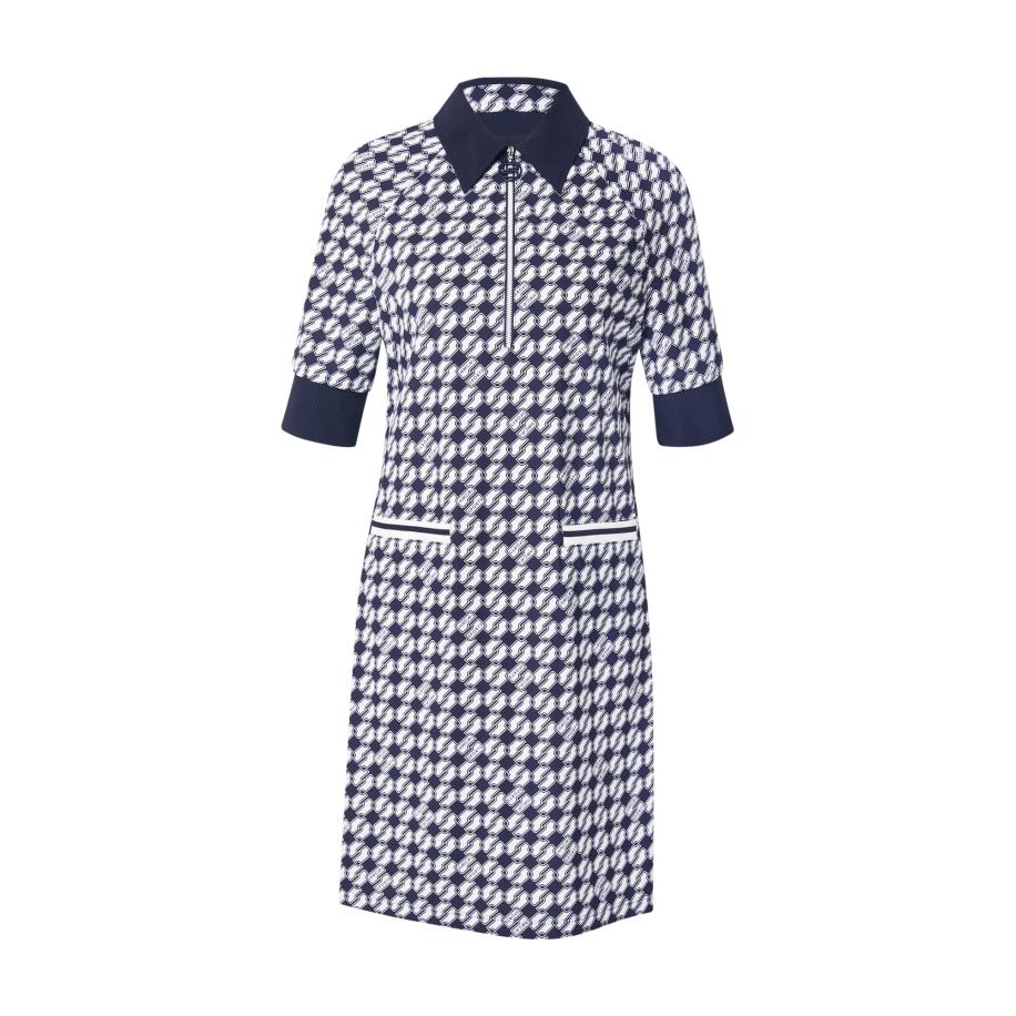 Marc Cain Marc Cain Jurk marine / wit -