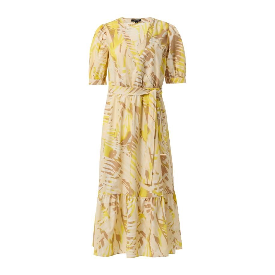 Comma COMMA Jurk beige / bruin / geel / wit -