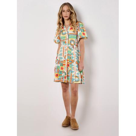 Apricot Apricot Jurk crème / aqua / mintgroen / oranje