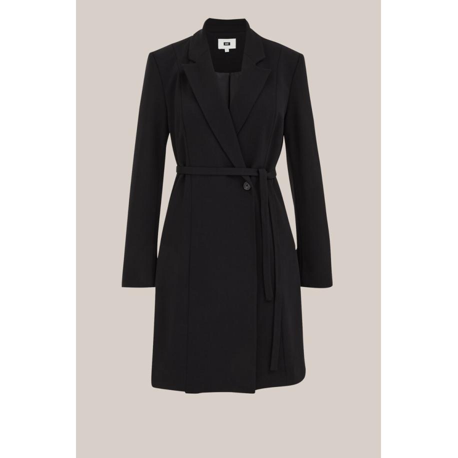 WE Fashion Dames blazerjurk - Regular fit - Zwart - Maat: L Zwart