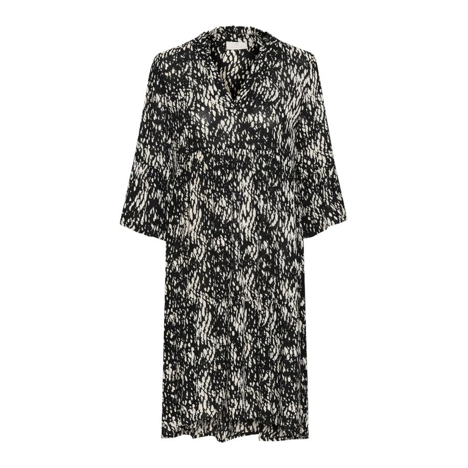 Kaffe Jurk Hera Amber zwart / wit Zwart