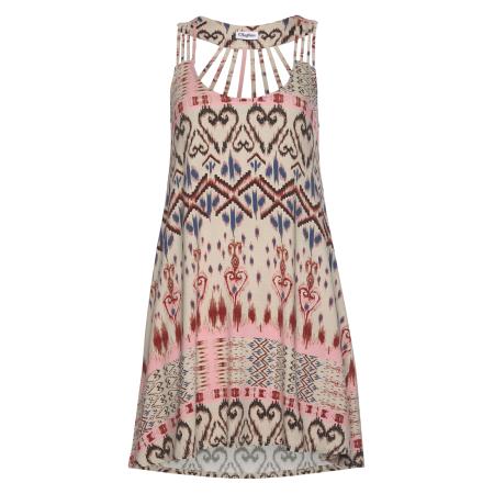 Buffalo BUFFALO Strandjurk crème / blauw / lichtrood / zwart