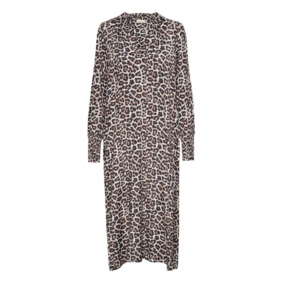 Kaffe Jurk Drylia ecru Bruin