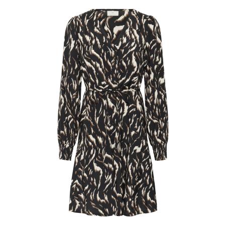 Kaffe Kaffe Jurk KAmille beige / zwart