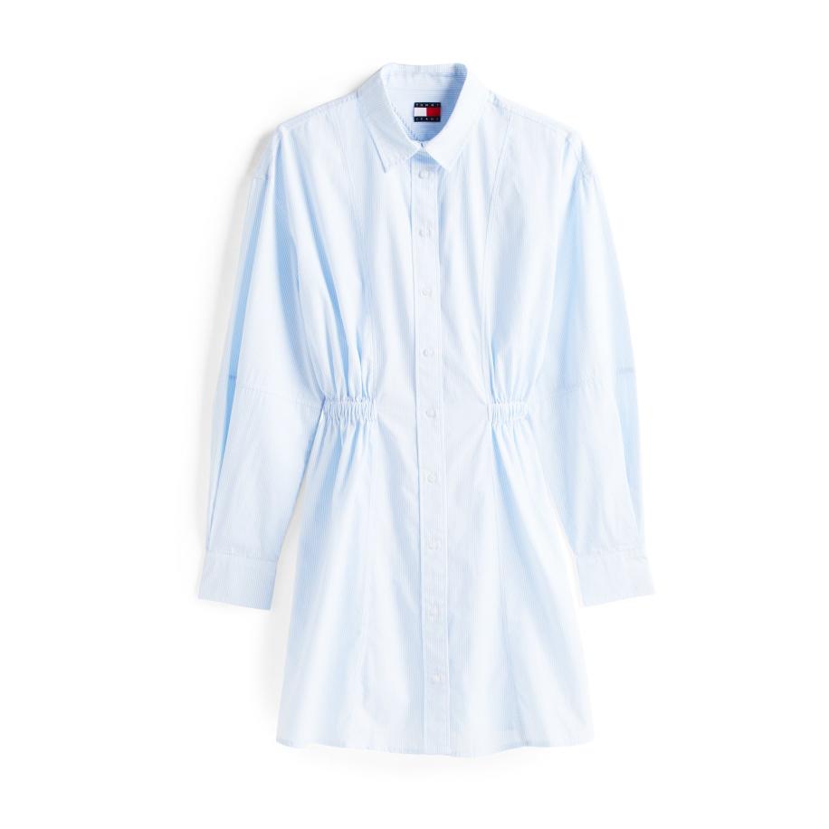 Tommy Jeans Tommy Jeans Blousejurk lichtblauw / wit -