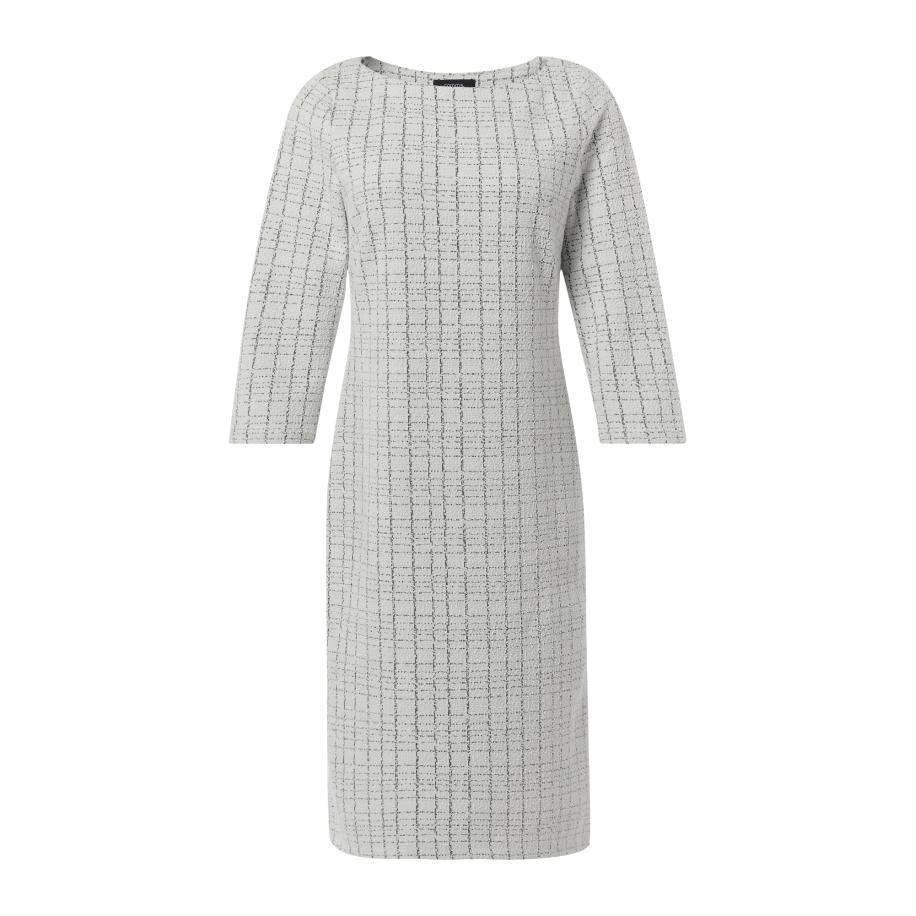 COMMA Jurk zwart / offwhite Wit