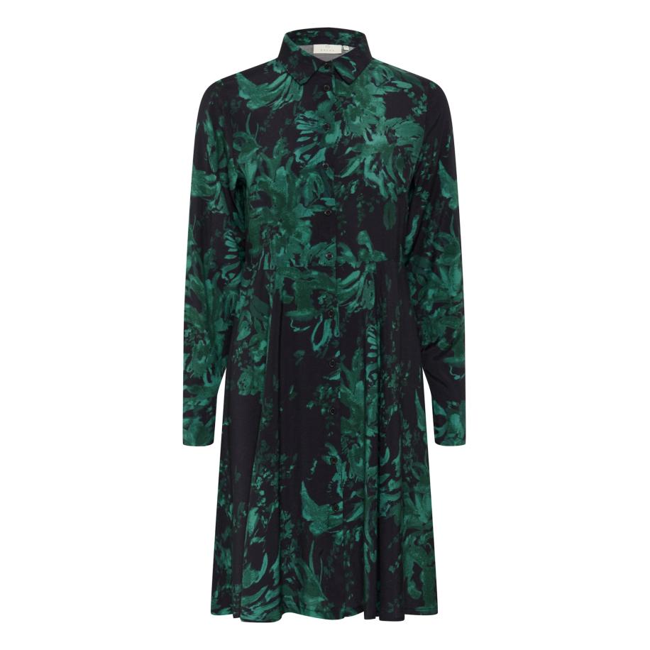 Kaffe Kaffe Jurk Isa donkergroen / zwart Zwart