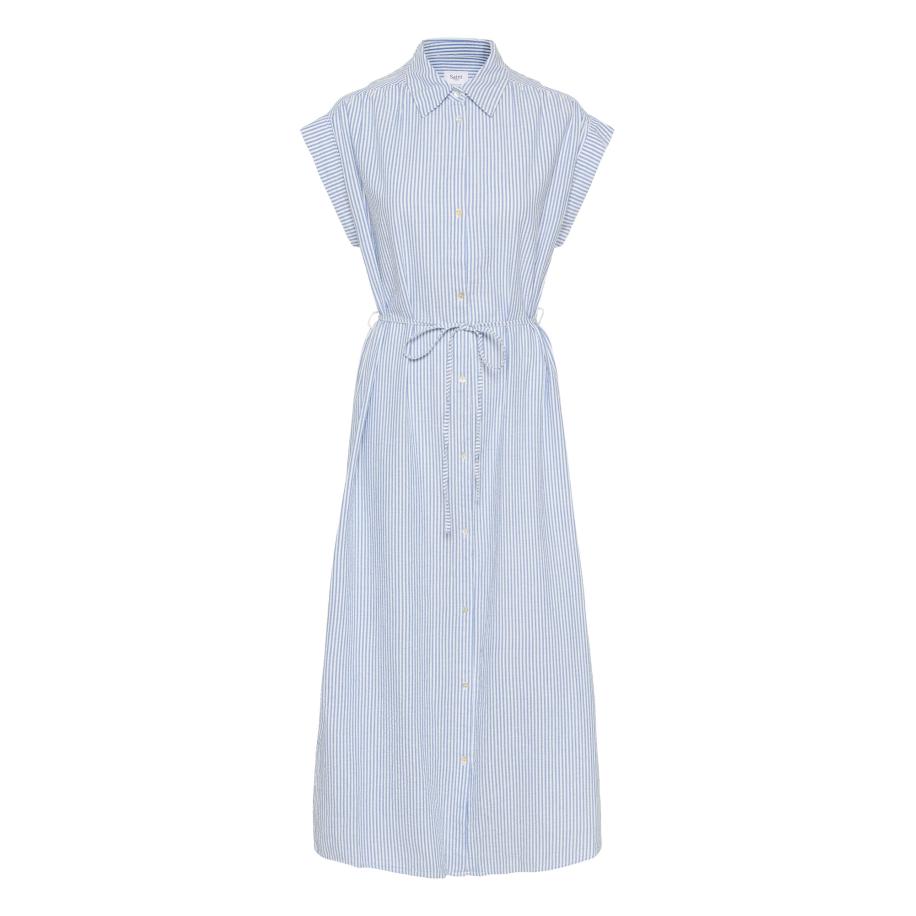 Saint Tropez SAINT TROPEZ Blousejurk lichtblauw / wit -