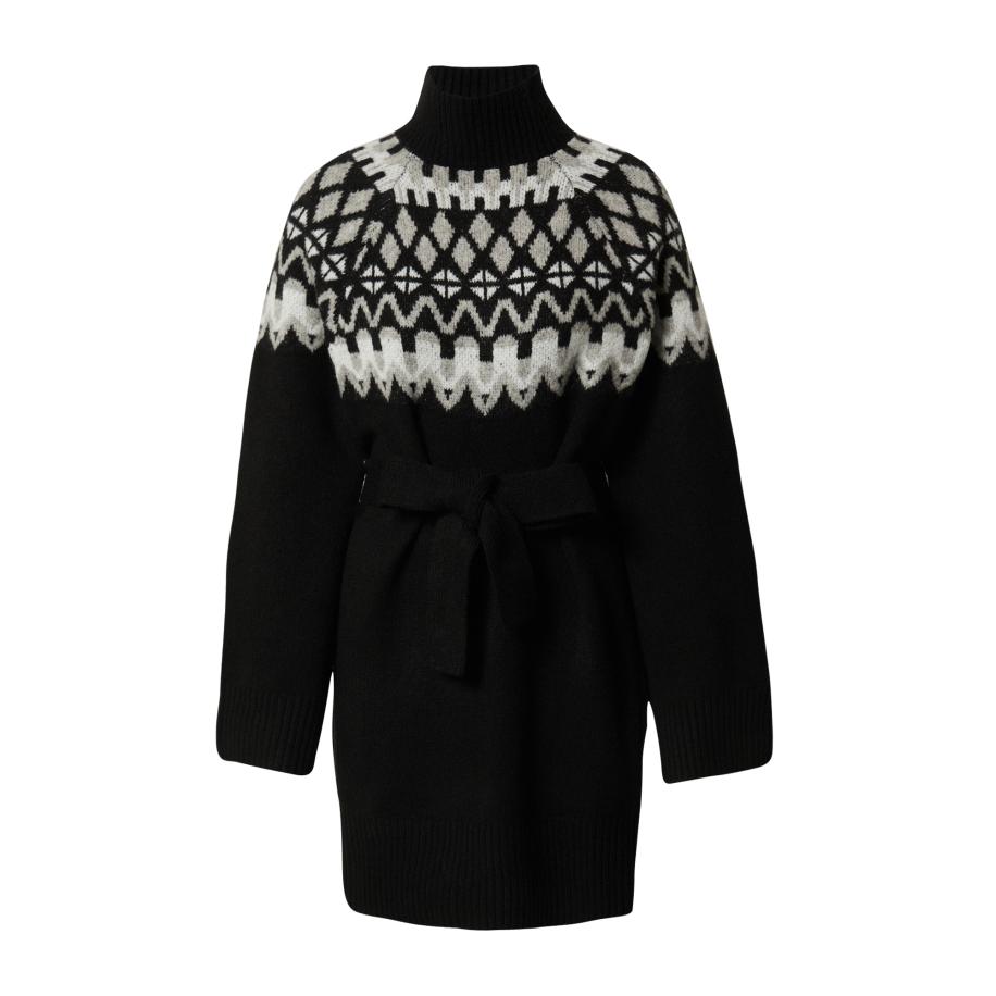 EDITED EDITED Gebreide jurk Amita beige / grijs / zwart -