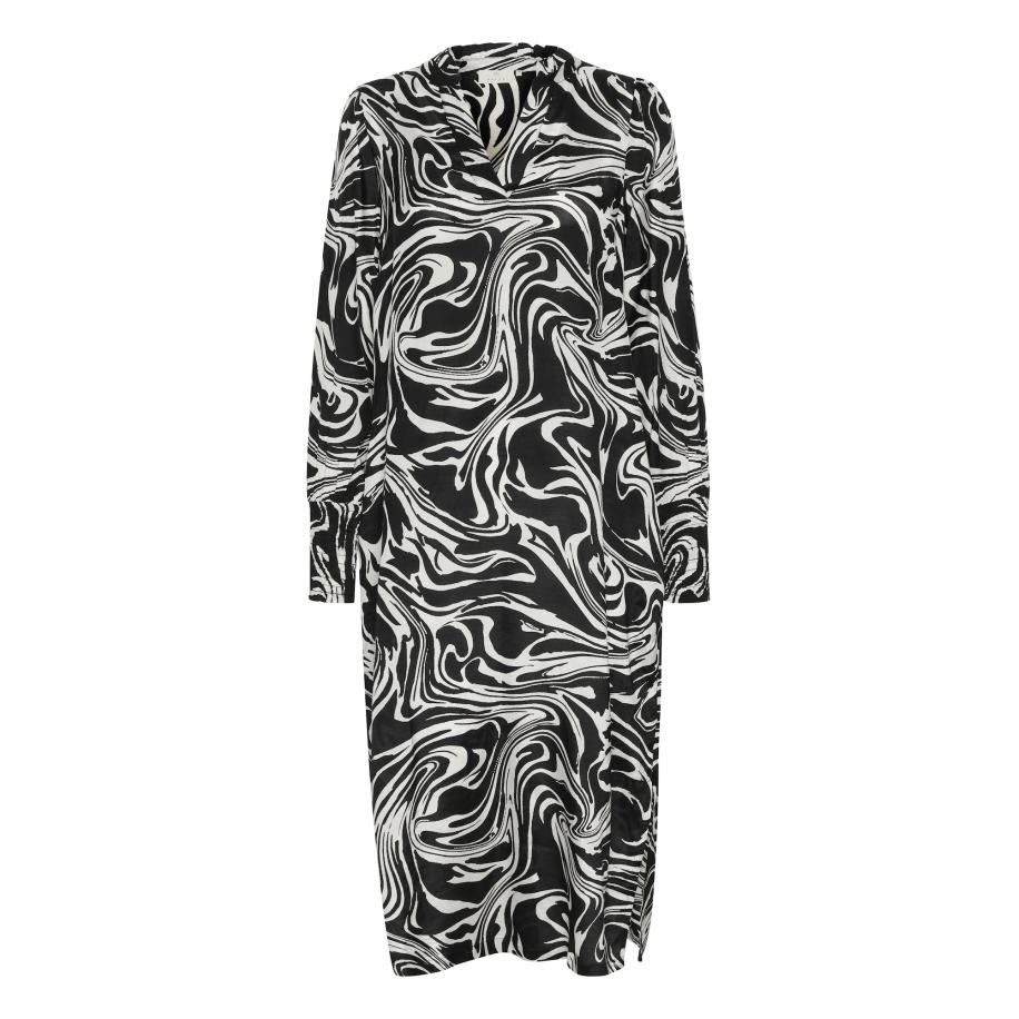 Kaffe Jurk drylia zwart / wit Zwart