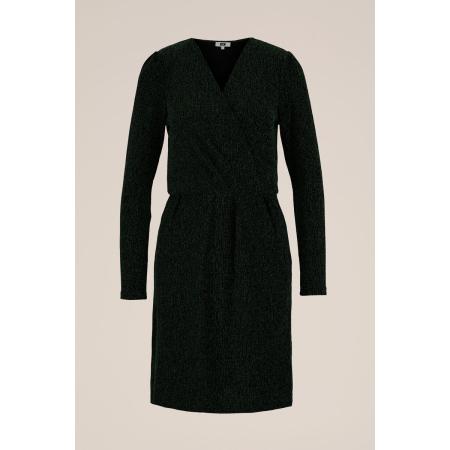 WE Fashion Dames jurk met glittergaren - Regular fit - Donkergroen - Maat: XXL