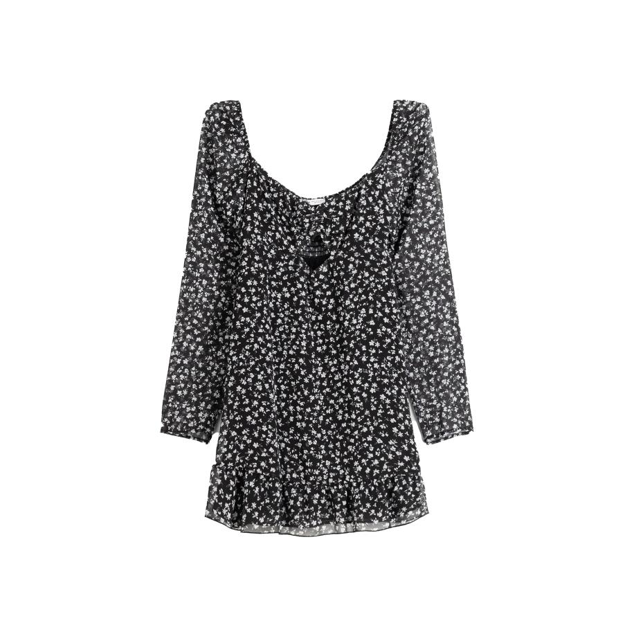 Bershka Bershka Jurk zwart / offwhite -