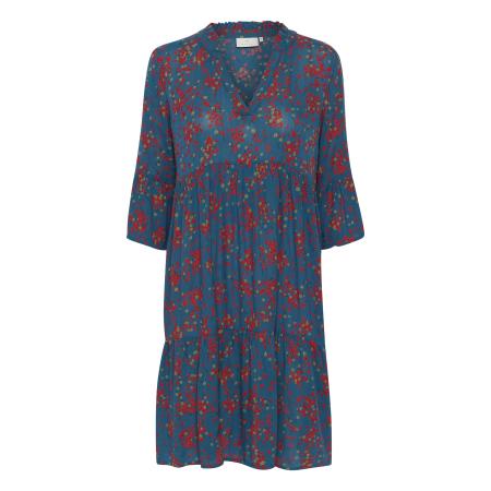 Kaffe Kaffe Jurk Lokia olijfgroen / petrol / bloedrood