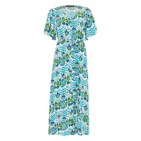 Threadbare Threadbare Blousejurk Fruit hemelsblauw / lichtblauw / lichtgroen / wit