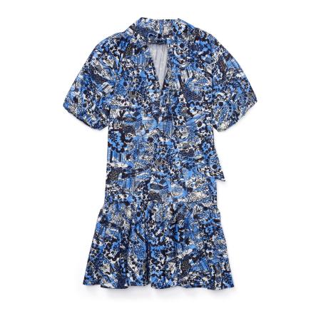 Kate Spade Kate Spade Jurk Scenic Stroll Tie-Back Dress blauw / zwart / wit