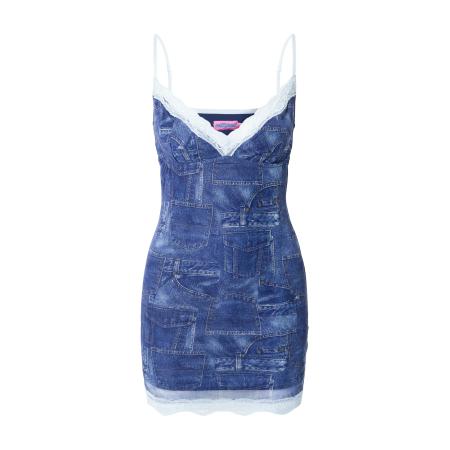 Edikted Jurk blauw denim / wit