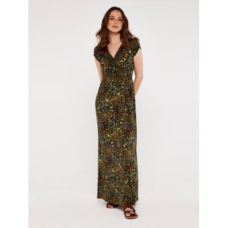 Apricot Apricot Jurk pasteelgeel / kaki / oranje / zwart