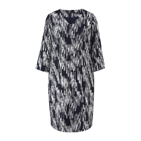 Comma COMMA Jurk navy / wit