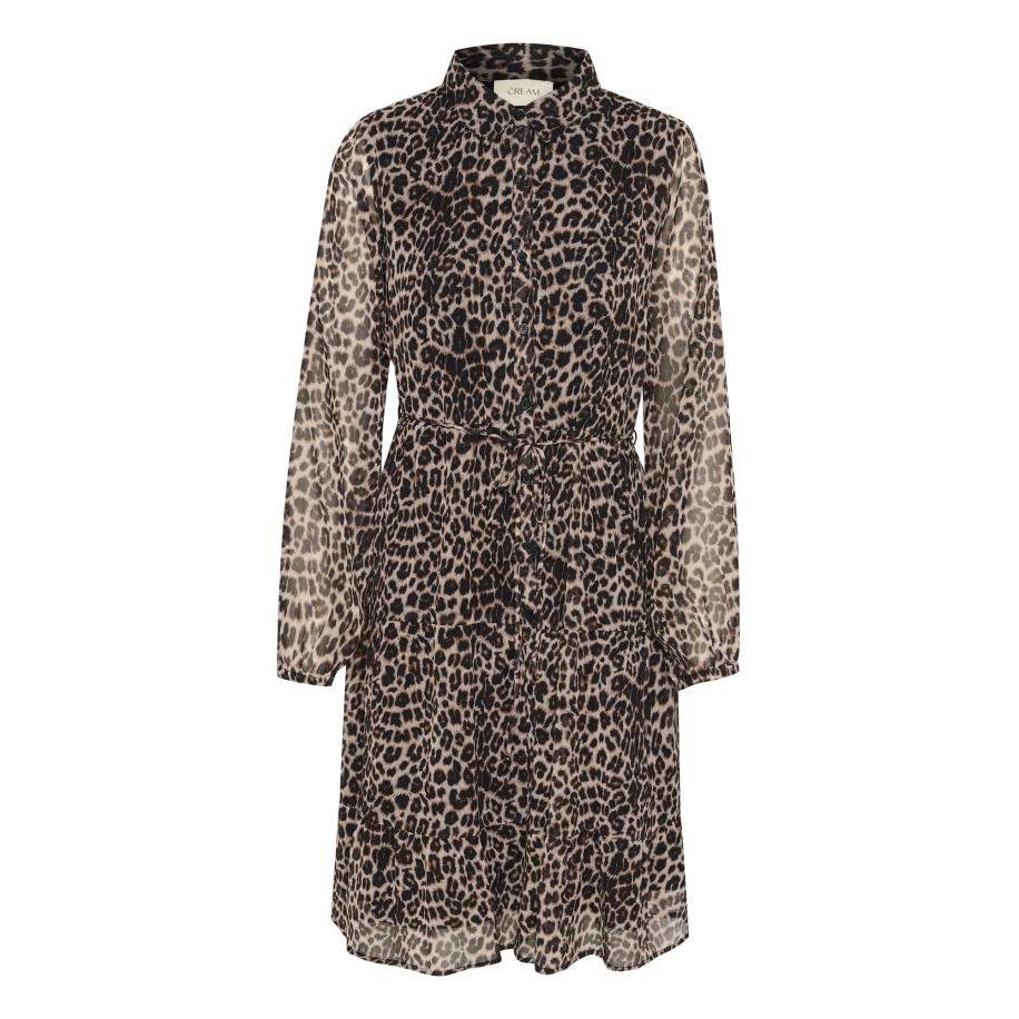 Cream Cream Jurk Yuna chocoladebruin / taupe / zwart -