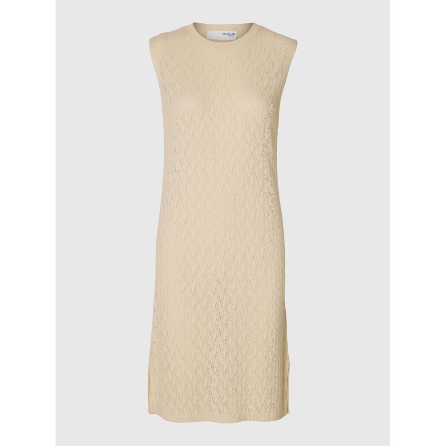Selected SELECTED Gebreide jurk beige -