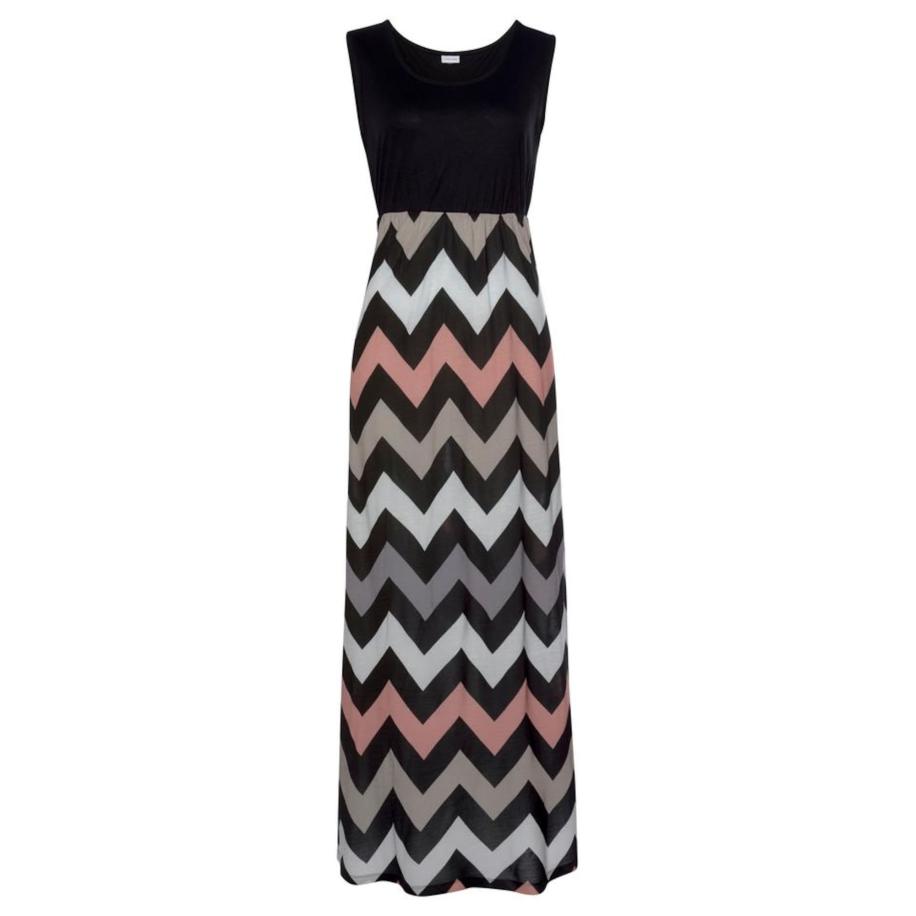 Lascana LASCANA Jurk grijs / lichtroze / zwart / wit -