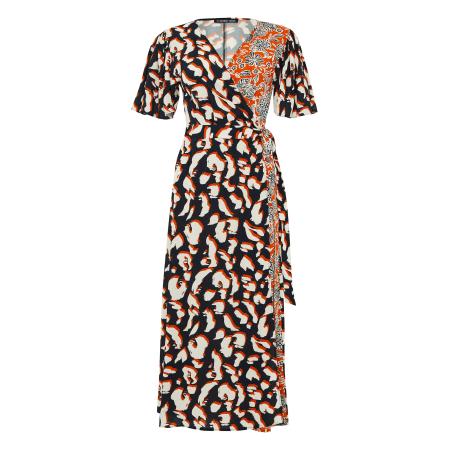 Threadbare Threadbare Zomerjurk Malika nachtblauw / oranjerood / wit