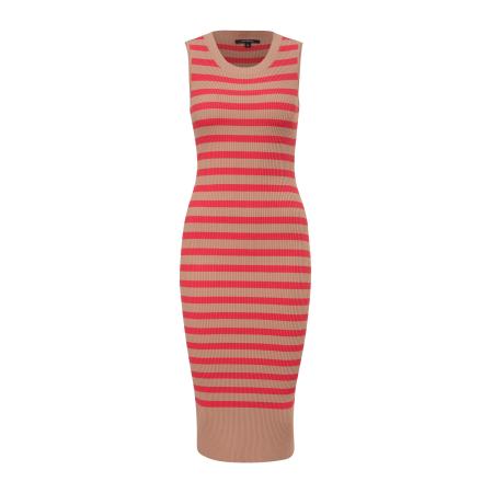 COMMA Jurk donkerbeige / rood