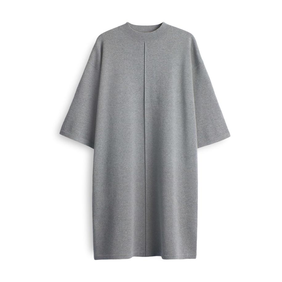 OPUS OPUS Gebreide jurk Wanalo donkergrijs -