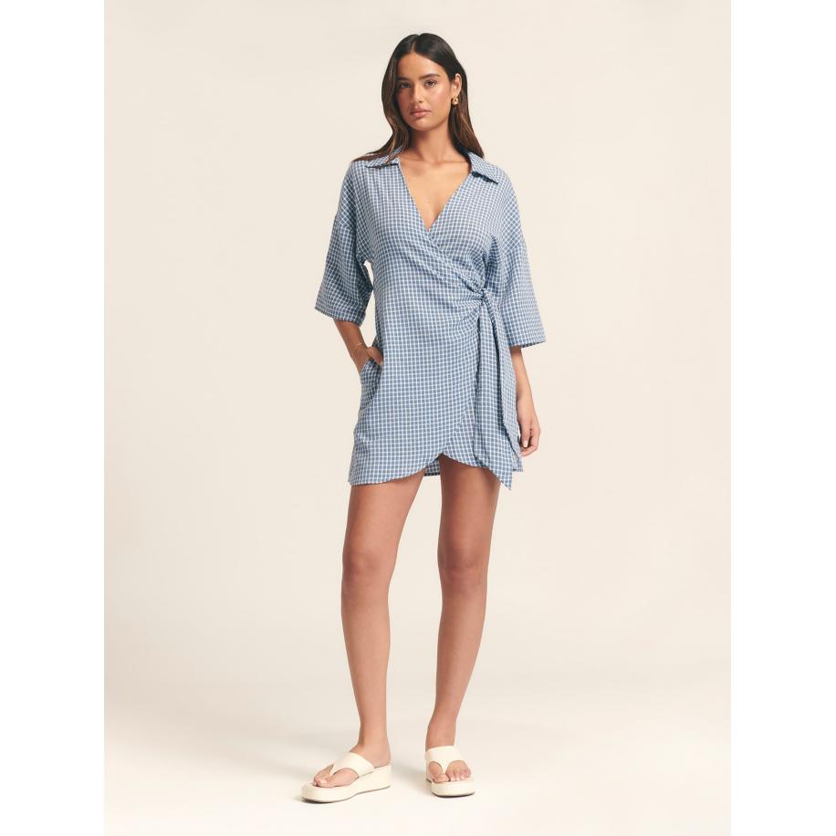 St MRLO Jurk BALANDRA lichtblauw / wit Blauw