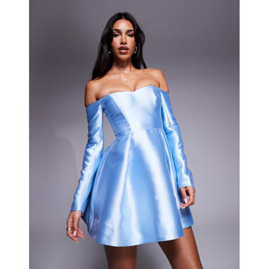 Forever New Mini-jurk met structuur in gedempt blauw Blauw