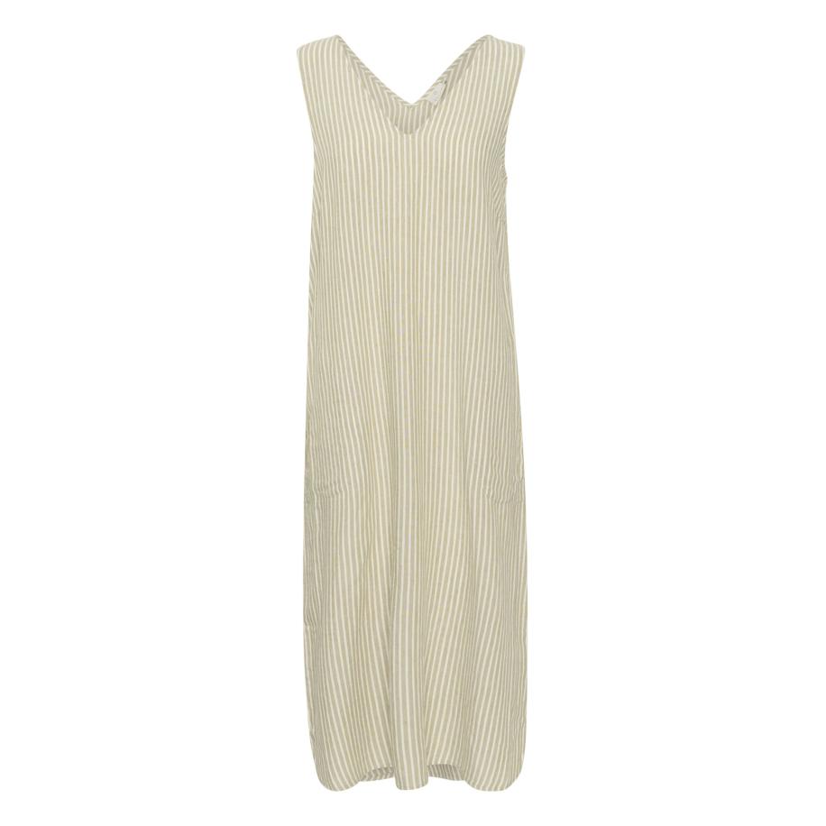 Kaffe Kaffe Jurk Milia beige / wit -