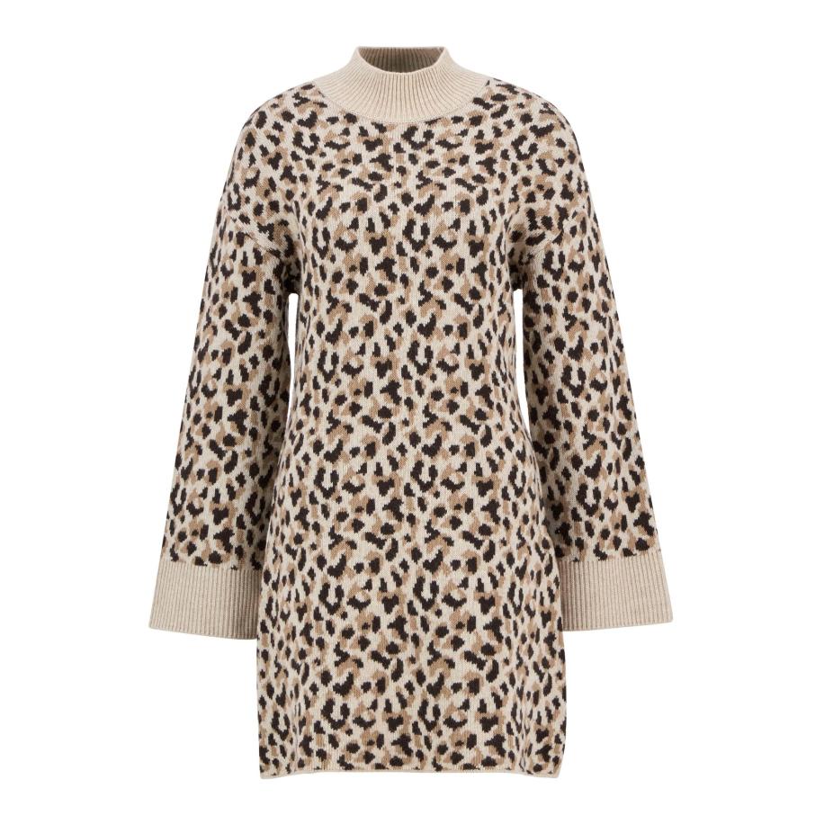 Barbour International Barbour International Gebreide jurk Juliana taupe / cappuccino / zwart -