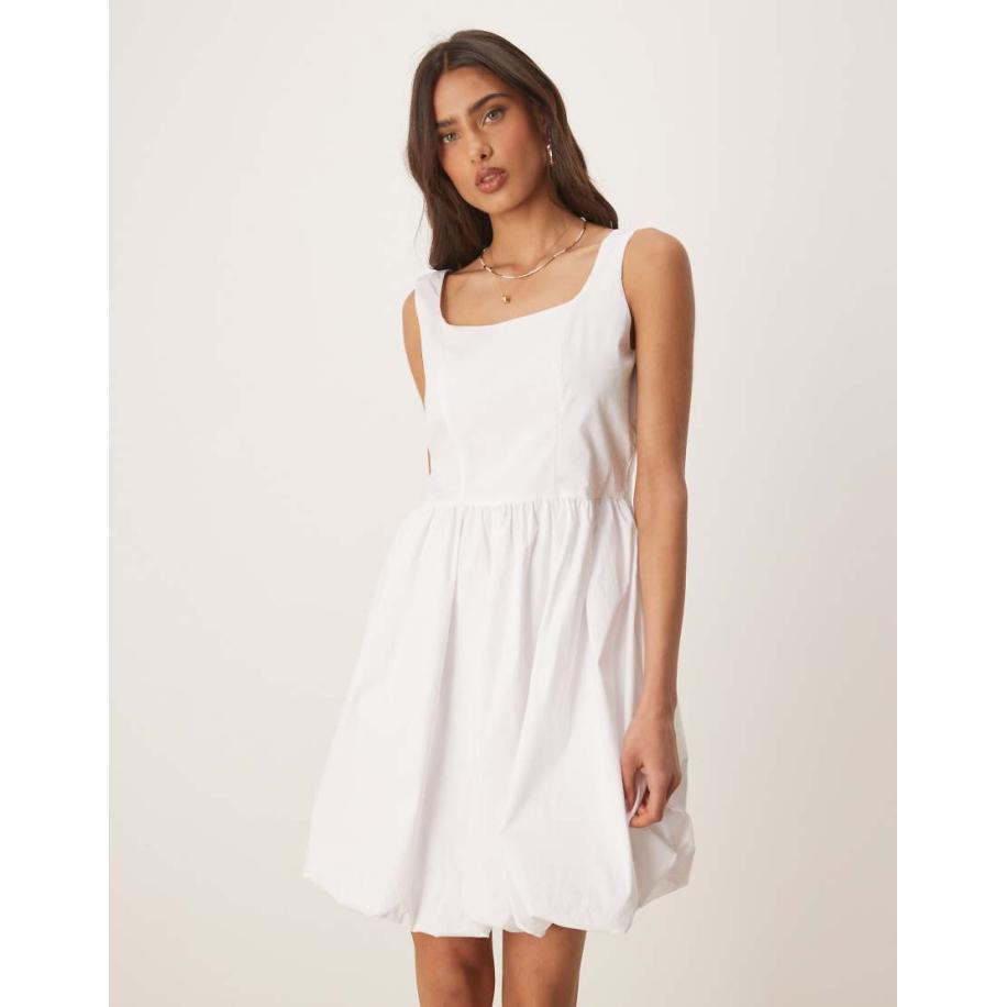 JDY Mini jurk met bolle zoom in wit Wit