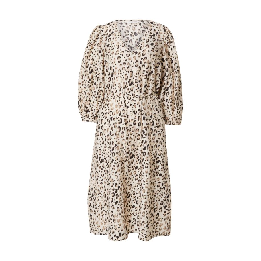 MSCH COPENHAGEN Jurk Alyona Vlora crème / cappuccino / donkerbruin Bruin