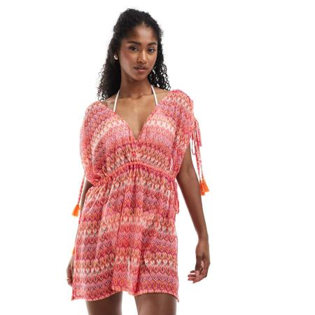 Accesorize Gehaakte mini strandjurk in roze