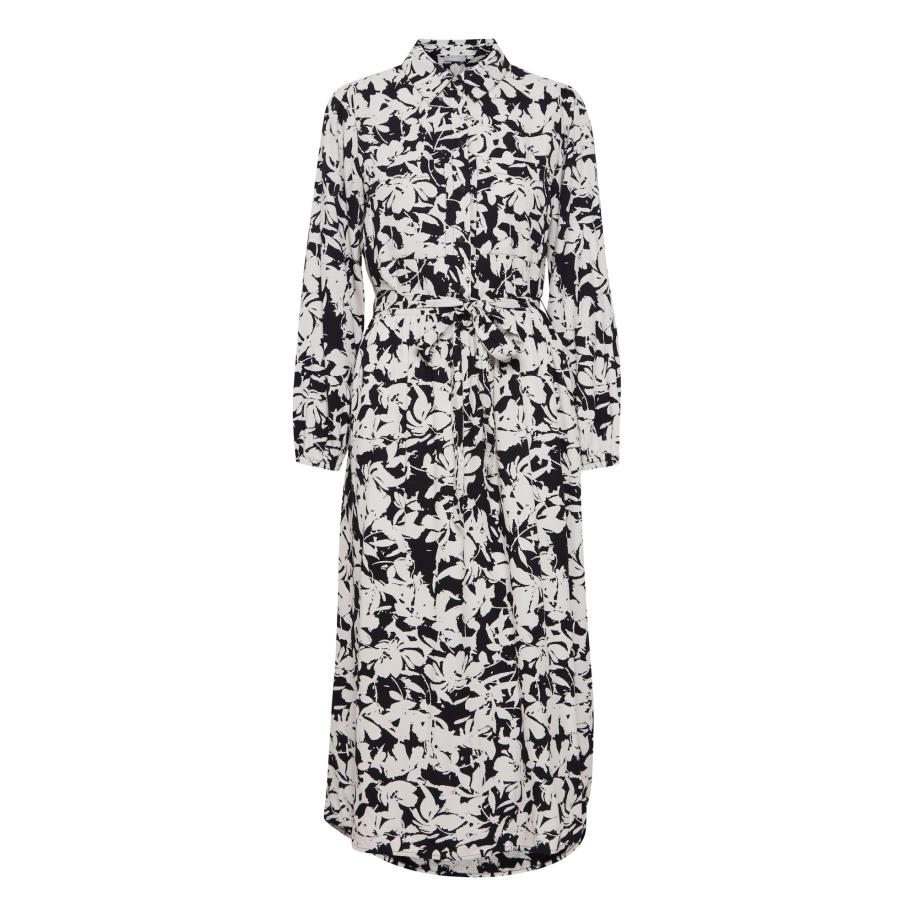 Fransa Fransa Blousejurk Cina Dr 1 zwart / wit -